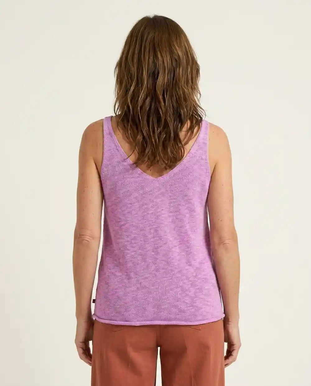 Top canotta in maglia di cotone biologico Malva