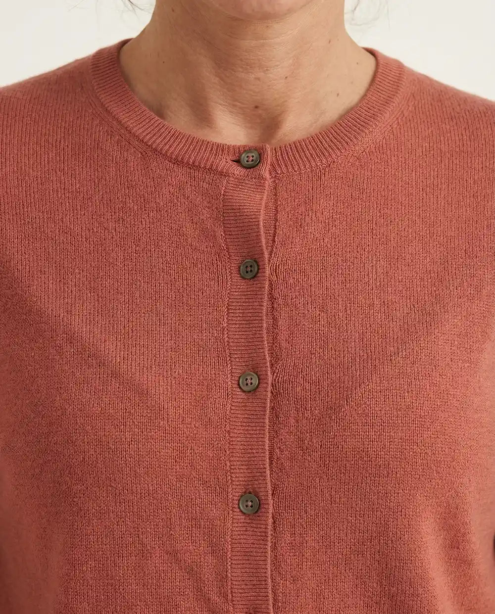 Cardigan corto cotone bio terracotta