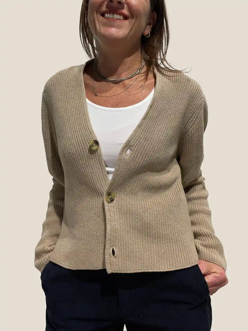 Cardigan Donna Corto in Cotone Biologico