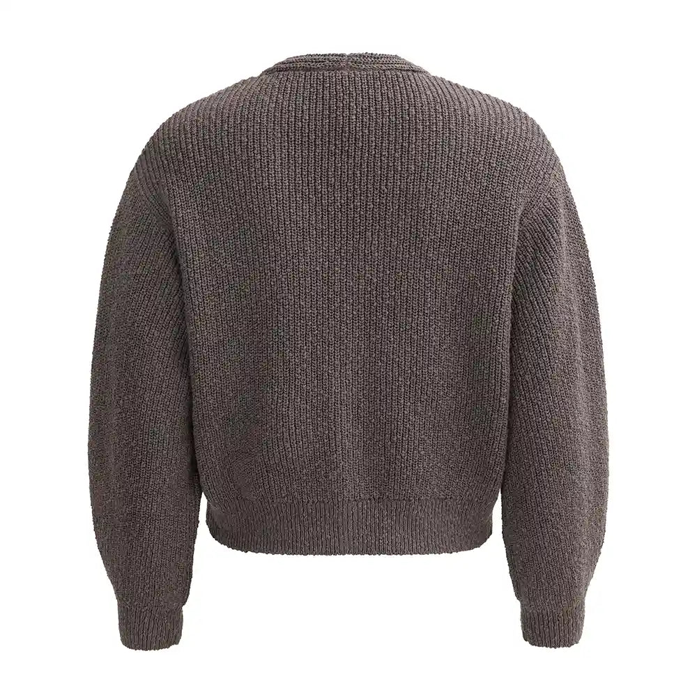 Cardigan cotone biologico maniche lunghe vista posteriore