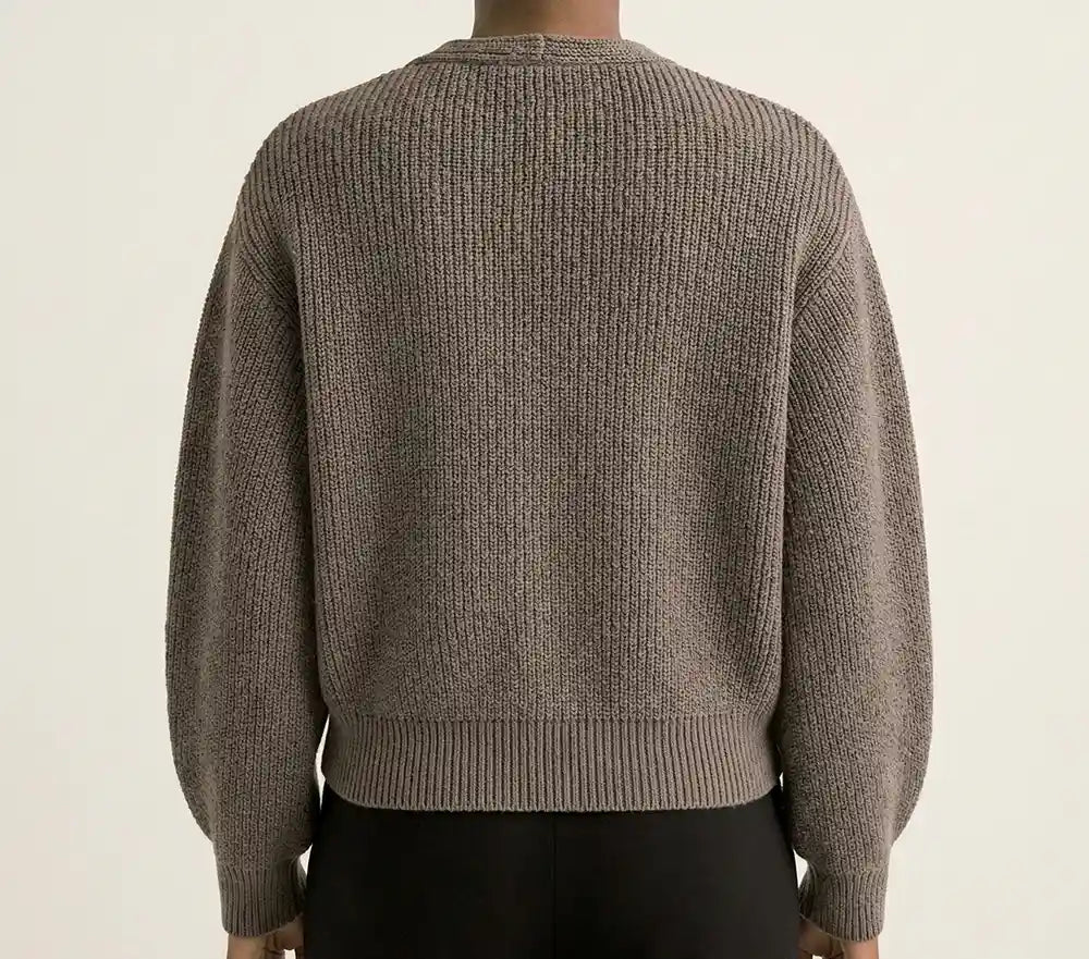 Cardigan cotone bio scollo V con bottoni