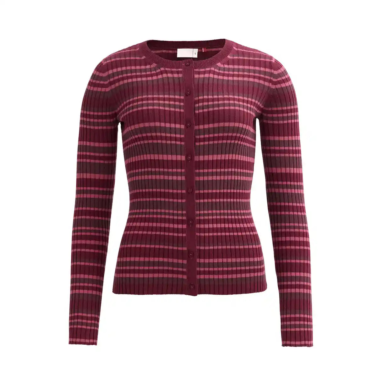 Cardigan a Righe in Cotone Biologico GOTS
