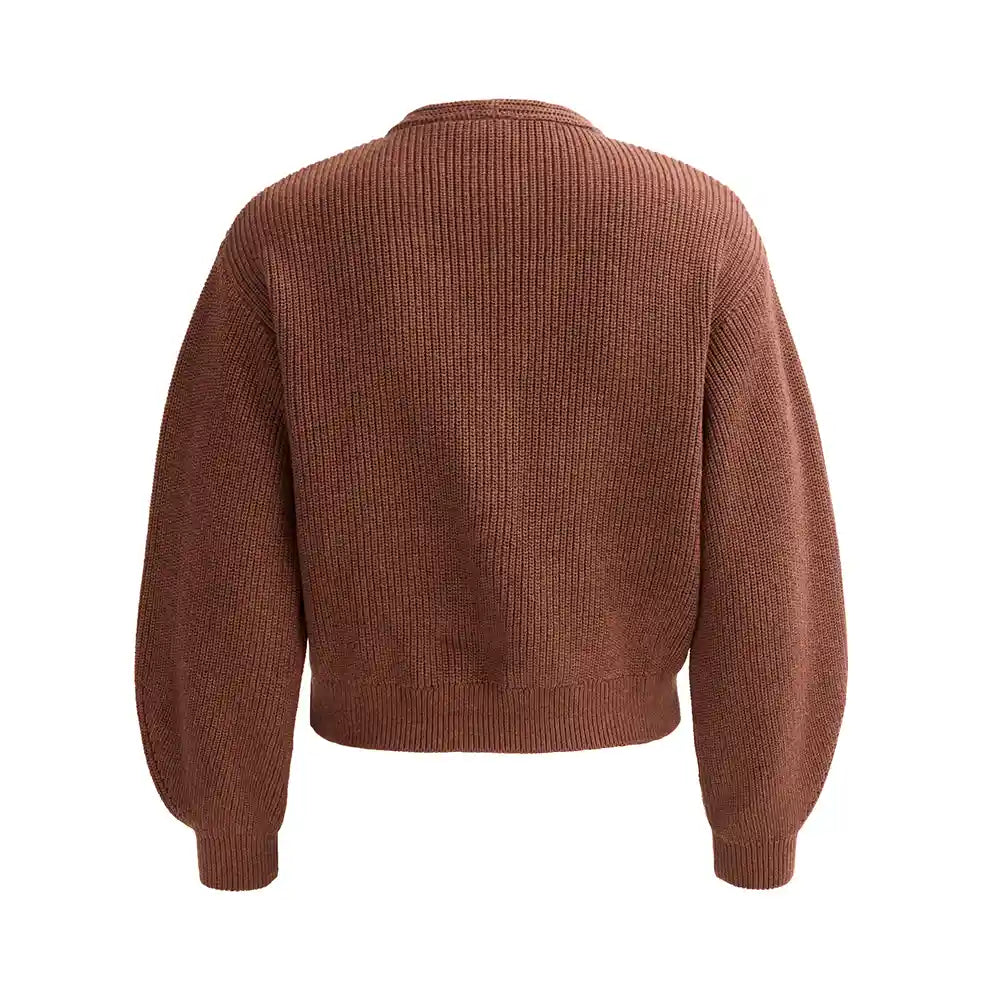 Cardigan Donna in caldo cotone marrone