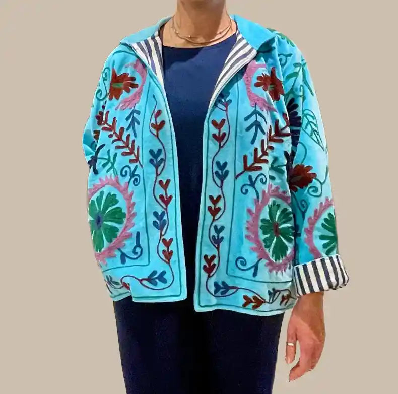 Giacca Donna corta in stile Suzani