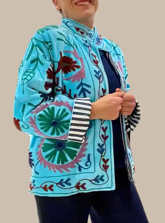 Giacca Donna corta in stile Suzani