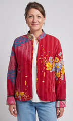 Giacca trapuntata in cotone Kantha