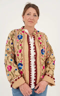 Giacca phulkari ricami floreali multicolore