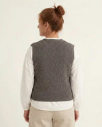 Gilet donna cotone biologico grigio
