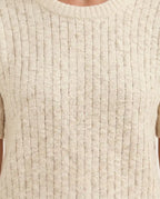 Texture traforata ariosa maglia cotone biologico panna estiva