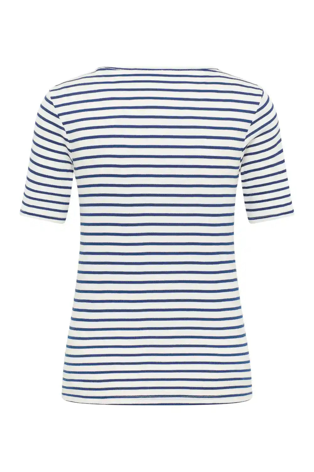 Maglia jersey Tencel righe navy struttura coste vista posteriore
