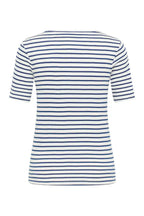 Maglia jersey Tencel righe navy struttura coste vista posteriore
