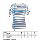 Maglia donna jersey Tencel a righe navy