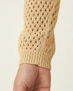 Maglioncino cotone bio traforato giallo