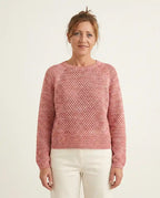 Maglioncino donna cotone biologico traforato rosa antico comodo