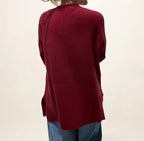 Maxipull in Cashmere Rigenerato - Bordeaux