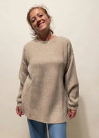 Maxipull cashmere rigenerato beige 