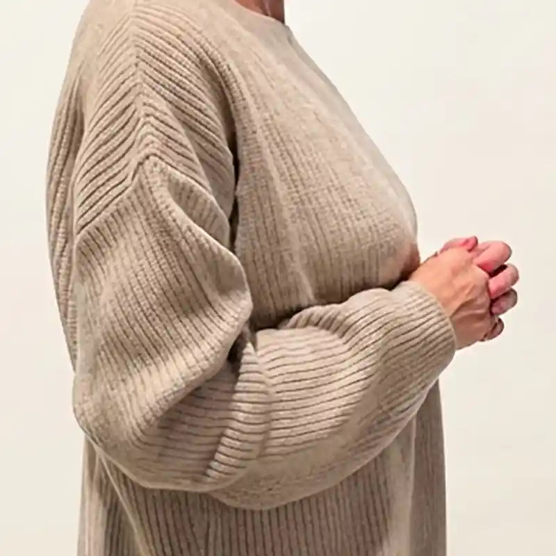 Maglione Maxipull in Cashmere Rigenerato - Beige