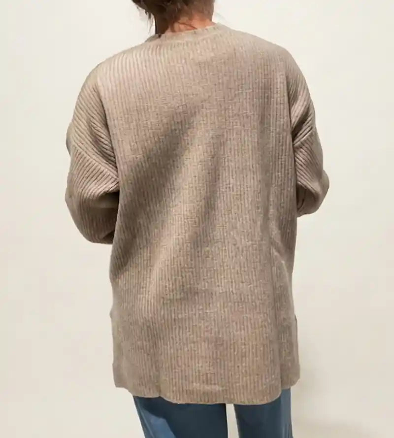 Maglione Maxipull in Cashmere Rigenerato - Beige