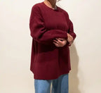 Maxipull in Cashmere Rigenerato - Bordeaux