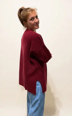 Maxipull cashmere rigenerato bordeaux