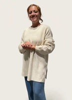 Maxipull in Cashmere Rigenerato - Panna