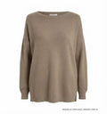 Maglione Donna Scollo Barchetta in Cashmere Rigenerato - Beige