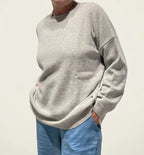 Maglione Donna Girocollo in Cashmere Rigenerato – Grigio Perla