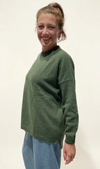 Maglione cashmere rigenerato verde scuro