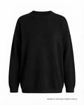 Maglione Oversize Girocollo in Cashmere Rigenerato - Nero