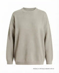 Maglione Oversize Girocollo in Cashmere Rigenerato - Bianco Panna
