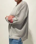 Maglione Donna Girocollo in Cashmere Rigenerato – Grigio Perla