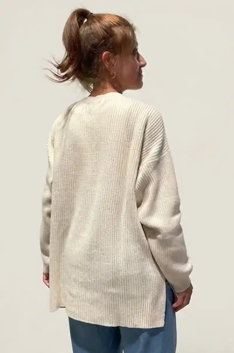 Maxipull in Cashmere Rigenerato - Panna