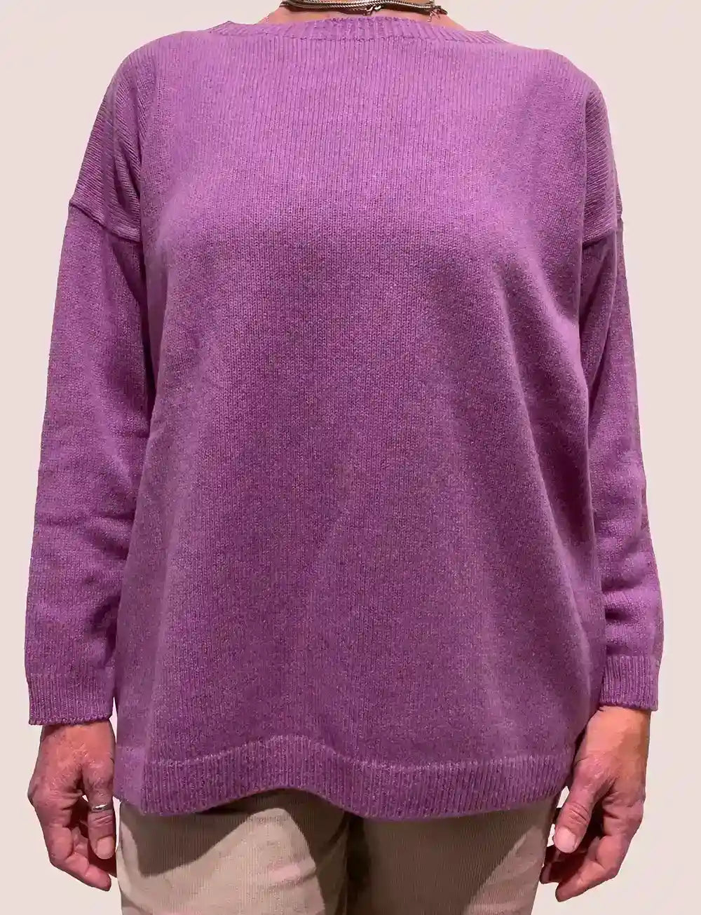 Maglione Donna in Cashmere Taglia unica Malva