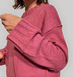 Maglione Donna Girocollo in Cotone Biologico GOTS – Lampone