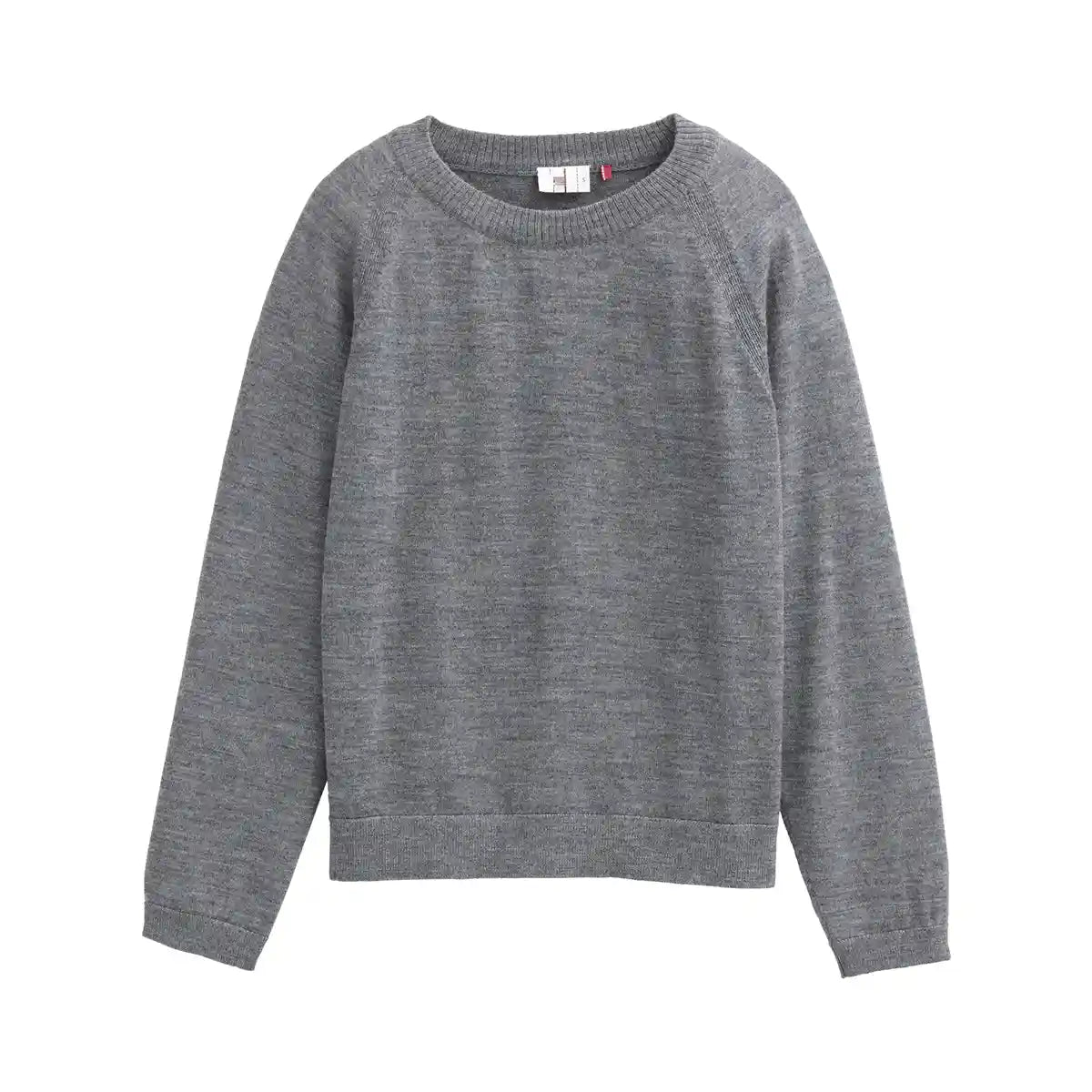 Maglione Girocollo in Pura Lana Merino GOTS – Grigio