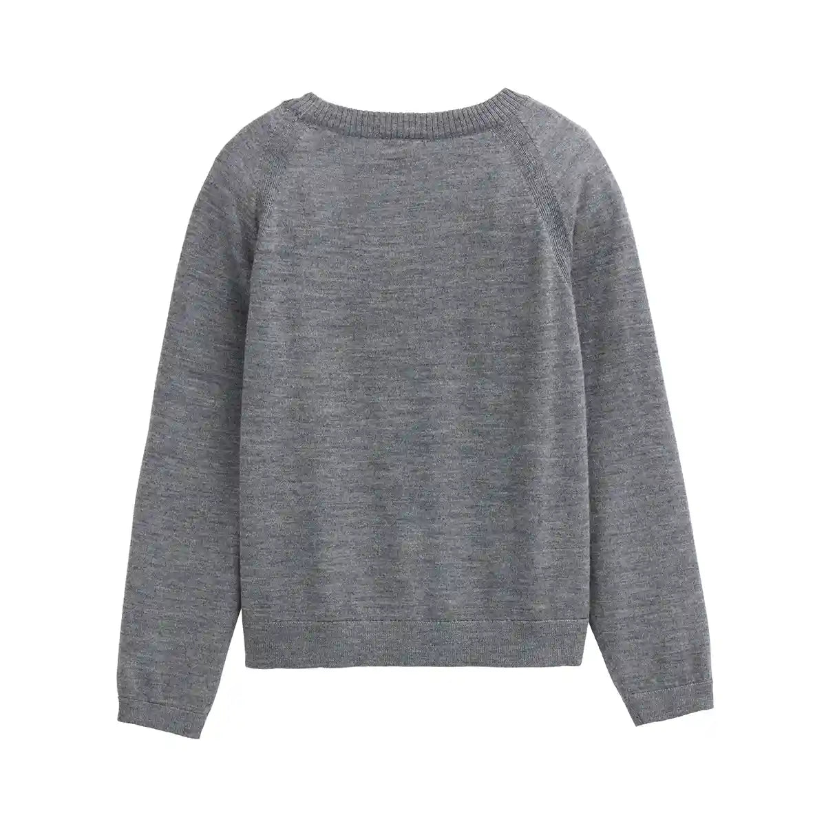 Maglione Girocollo in Pura Lana Merino GOTS – Grigio