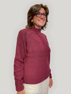 Maglione Donna a Lupetto in Cotone Biologico GOTS – Rosso Lampone