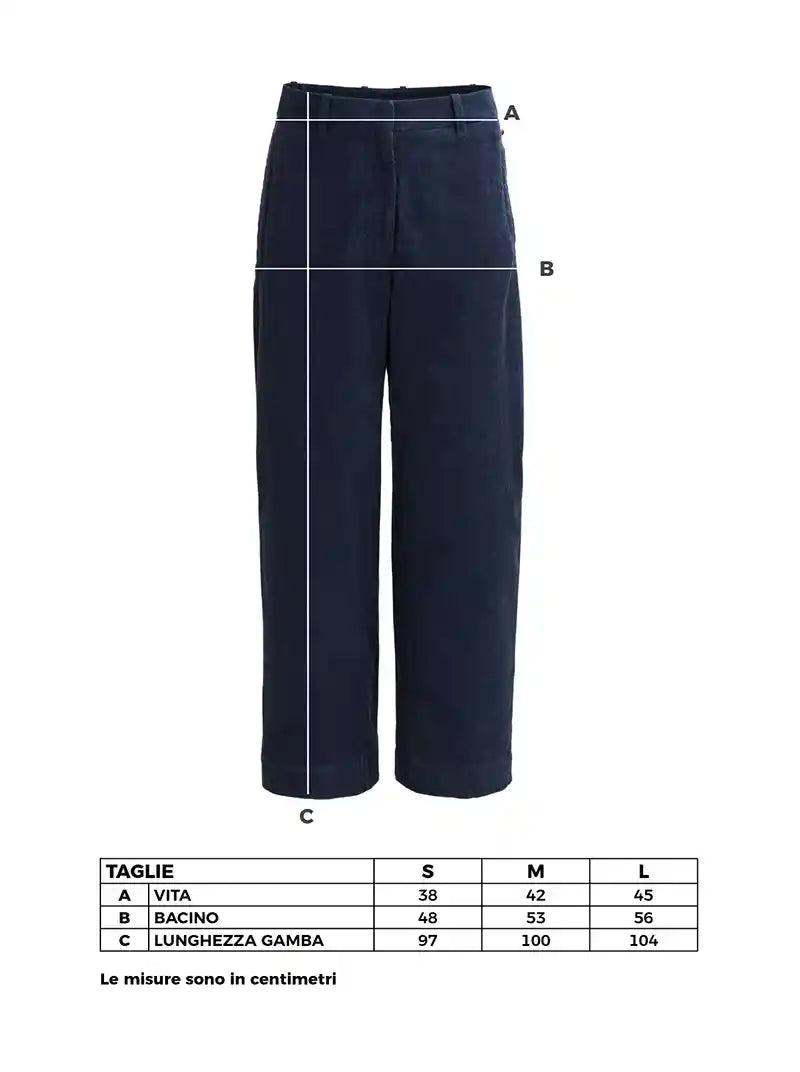 Pantalone di Velluto Blu scuro