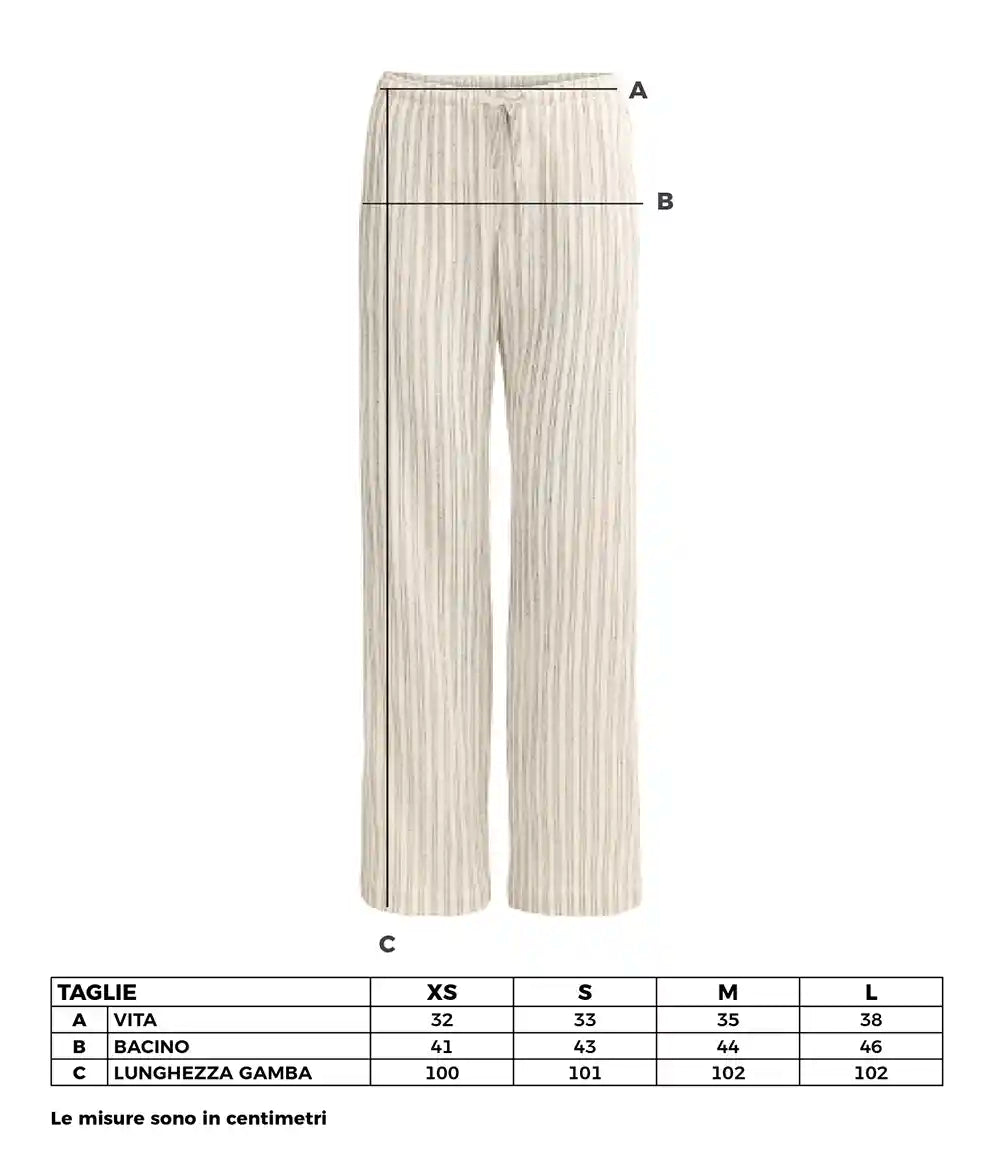 Pantalone largo in mussola di cotone Bio