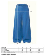 Pantalone estivo Palazzo in cotone Blu Cobalto
