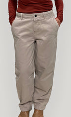 Pantaloni Barrel Donna in Cotone Biologico GOTS Beige