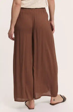 Pantalone culotte viscosa EcoVero crinkle tinta unita elegante