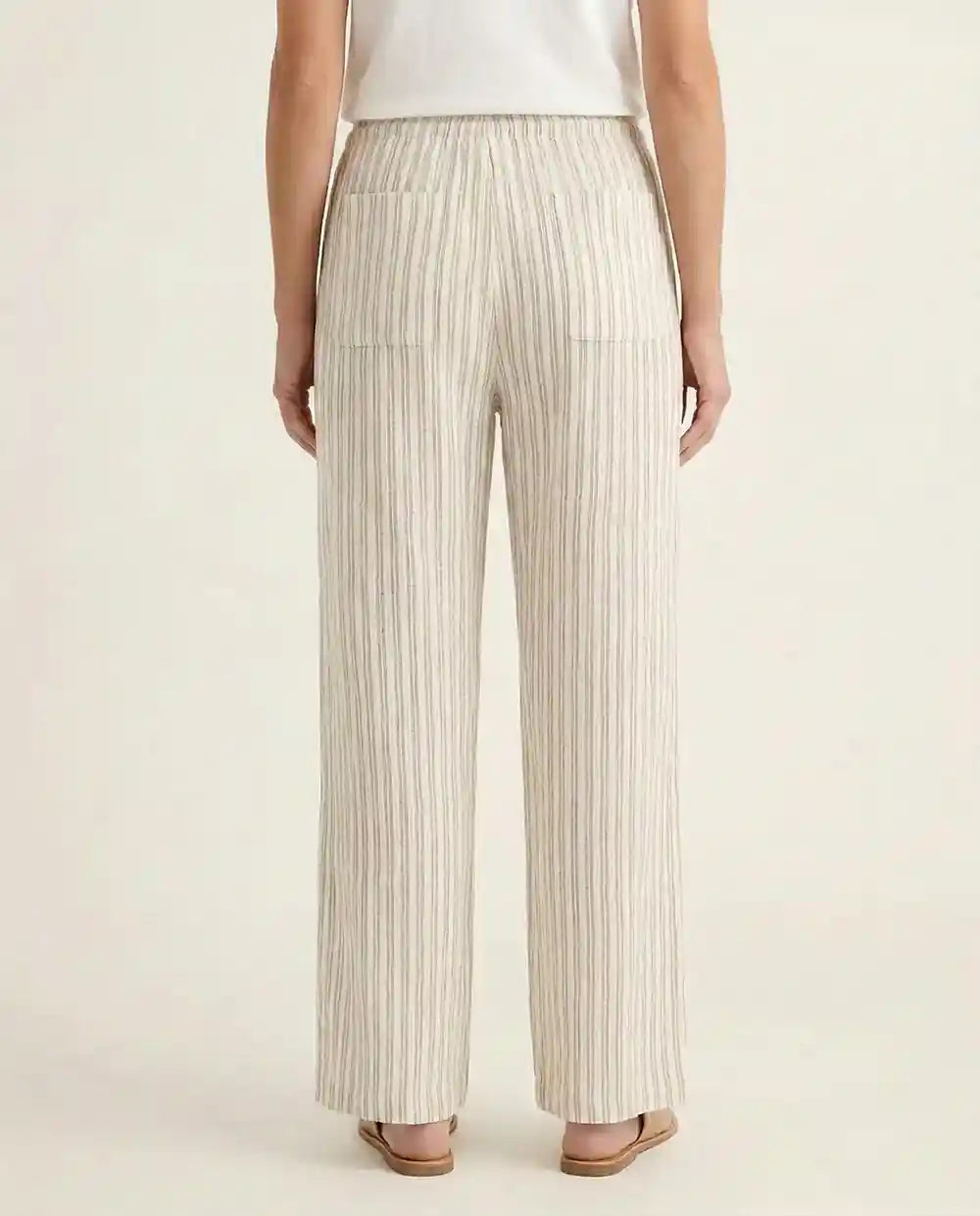 Pantalone largo donna mussola cotone biologico tasche