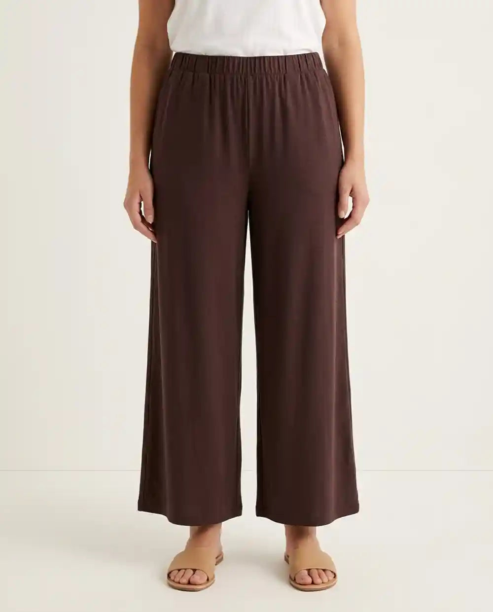 Pantalone a gamba larga color borgogna