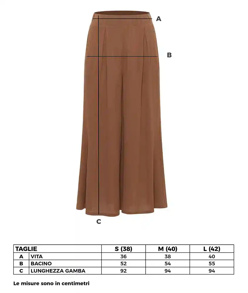 Pantalone culotte increspato in ecoviscosa sostenibile EcoVero