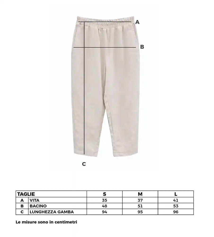 Pantalone gamba dritta lino naturale sabbia
