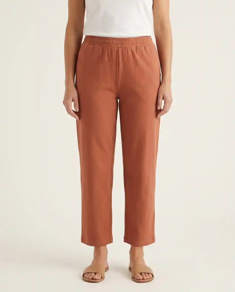 Pantalone donna morbido cotone biologico elastico vita abbigliamento naturale