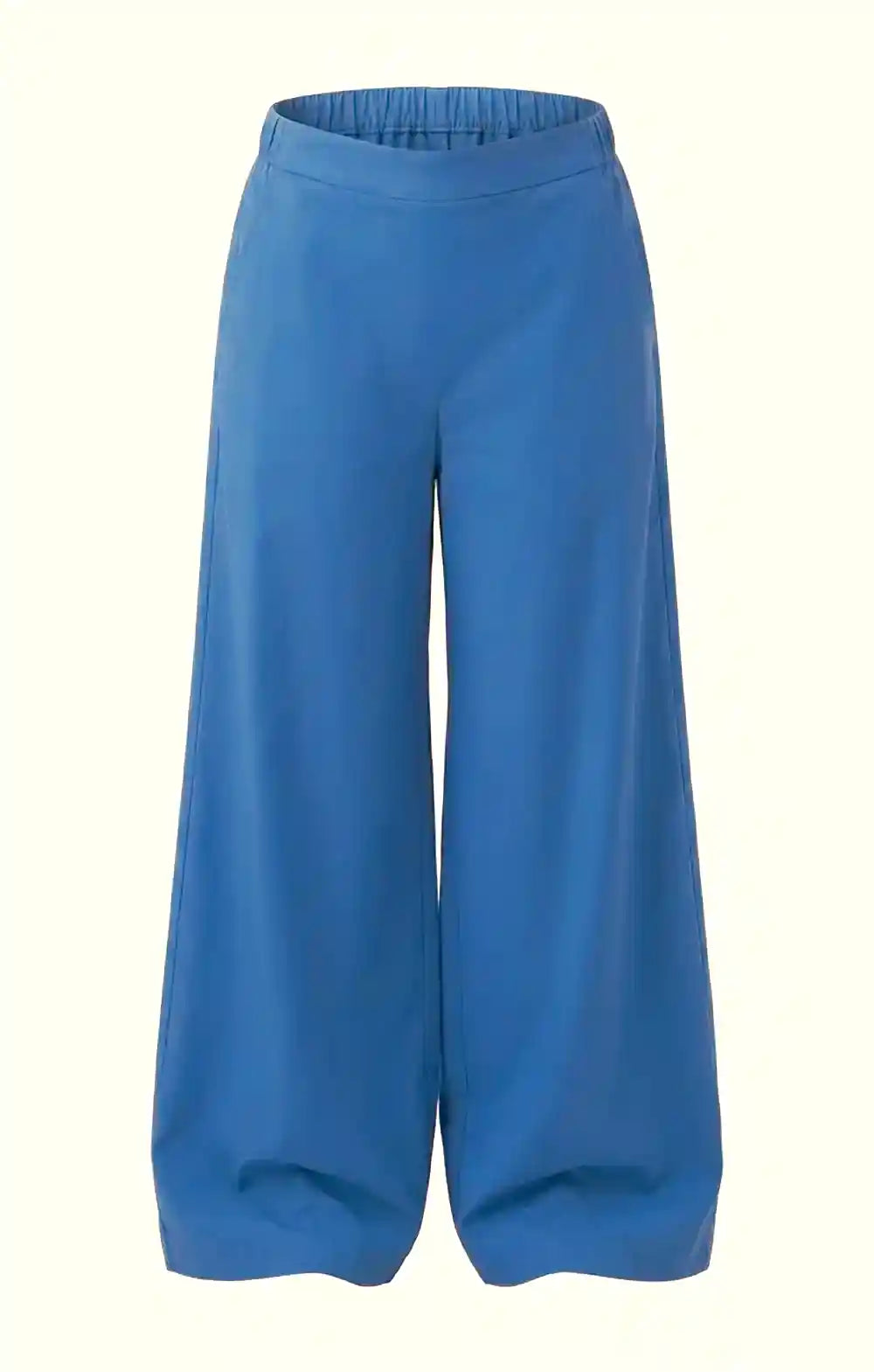 Pantalone Palazzo in cotone indiano Blu Cobalto