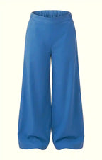 Pantalone Palazzo in cotone indiano Blu Cobalto