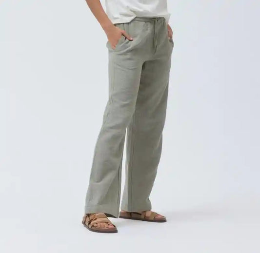 Pantalone in mussola di cotone bio dal taglio dritto e casual
